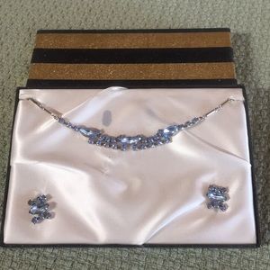 Vintage Jewelry Set Silver Blue Stones